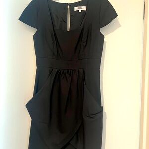 Tibi Black Subtle Pinstripe Dress Size US 2